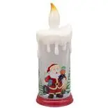 Candela decorativa pentru Craciun Holly, Mos Craciun 24cm
